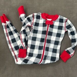 Hanna Andersson Kids Pajama Set in Black and Red Plaid